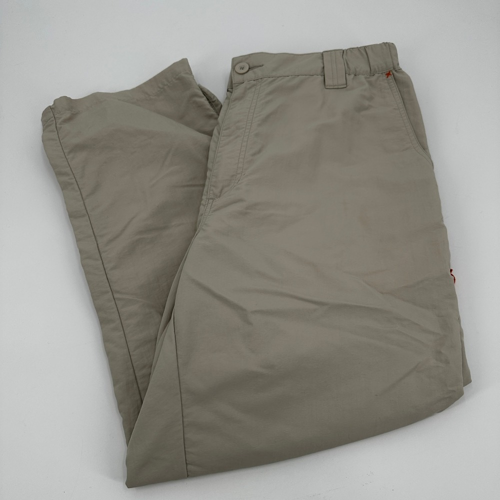 ORVIS Mens Size 30L Tan Nylon Outdoor Utility Cargo Pants Zip Pocket